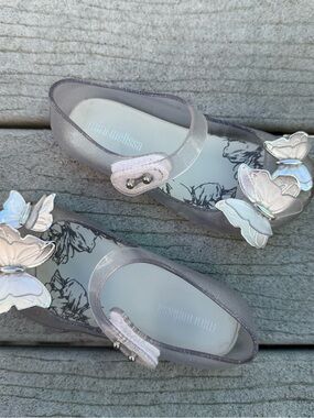 mini melissa Iridescent Jelly Mary Janes with Butterflies 24EU / 8c